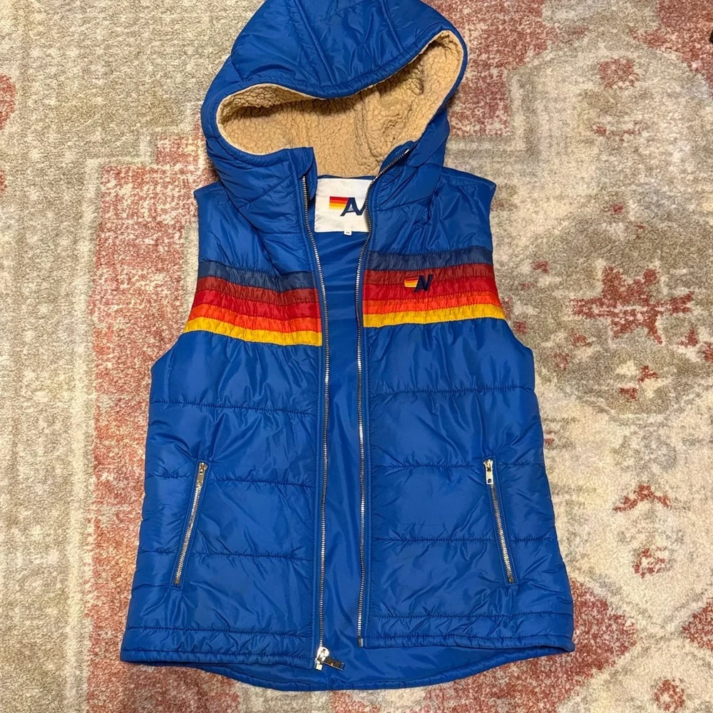 Aviator Nation Puffer Vest with Hood - Picture 1 of 13